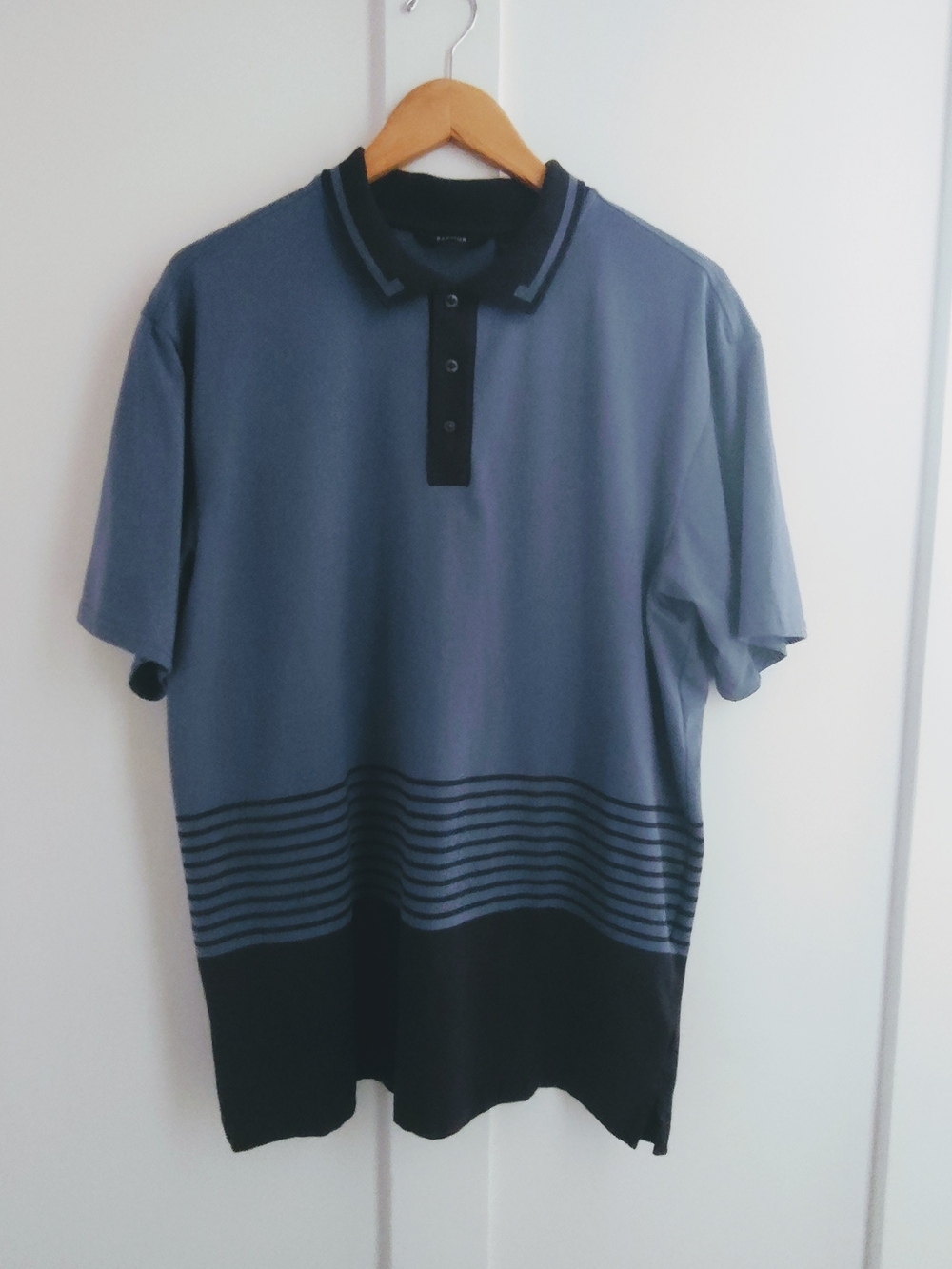 Radmor Taylor Men's Short Sleeve Blue Ombre Pima Cotton Golf Polo Shirt | XL
